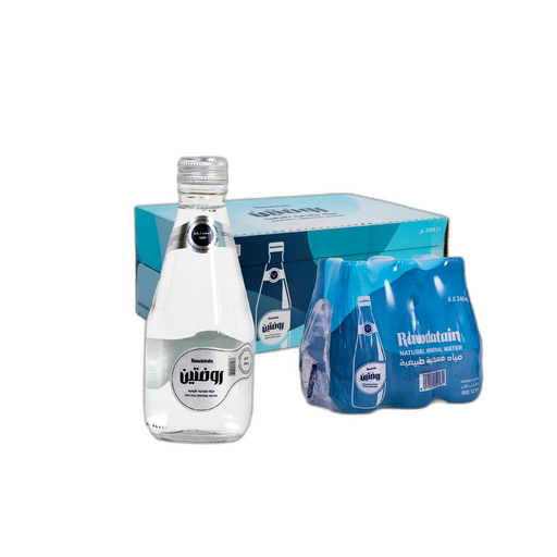 روضتين مياه معدنية طبيعية عبوة زجاجية 240 مل شد 24