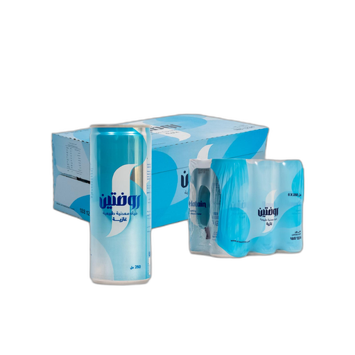 روضتين مياه معدنية طبيعية غازية عبوة المنيوم 250 مل شد 24